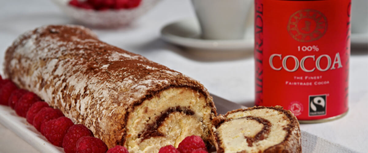 Food Thoughts Chocolate Meringue Roulade made with Cocoa Powder