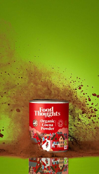 tub of Food Thoughts organic cocoa powder