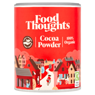 Food Thoughts organic cocoa powder tub