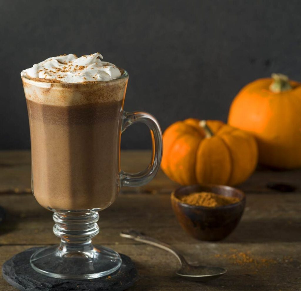 Pumpkin Spiced Hot Chocolate Drink using Food Thoughts Cocoa Powder and Fine Dark 70% Cacao Chocolate