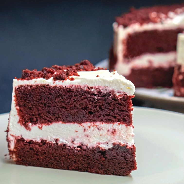 gluten free red velvet cake slice