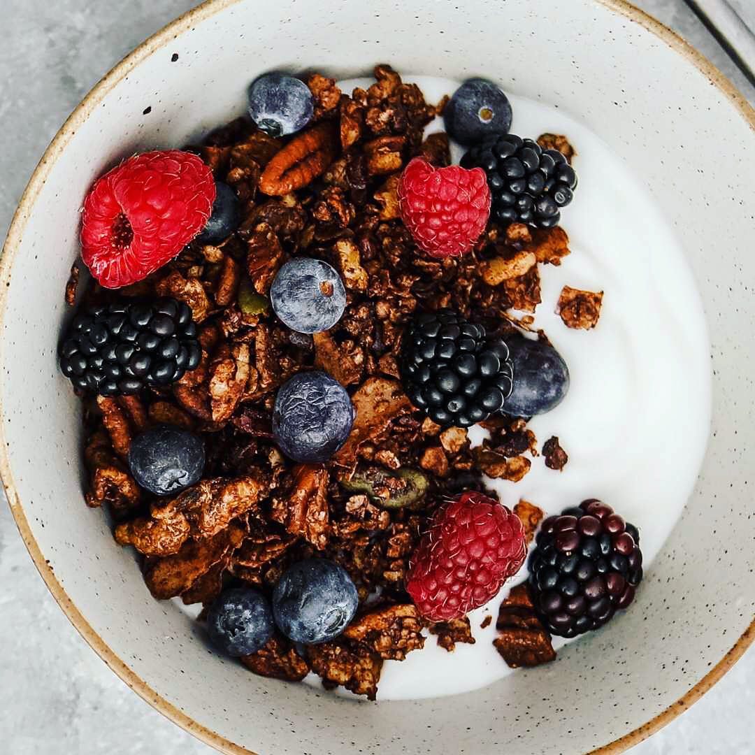🌞 Ready to shake up your morning routine? For our second healthy breakfast post, we've chosen @lucyconnelly ‘s homemade cacao granola 🥣

A hearty bowl of crunchy nuts, bursts of fresh berries, and a sprinkle of our Organic Cacao Powder that's basically like a superhero for your heart ️. It's got antioxidants for days and a knack for keeping your ticker happy. Plus, those nuts bring healthy fats and protein to the breakfast party. 🥜

Check out the recipe on our website (link in bio) and say hello to a more energized, healthier you!  

️