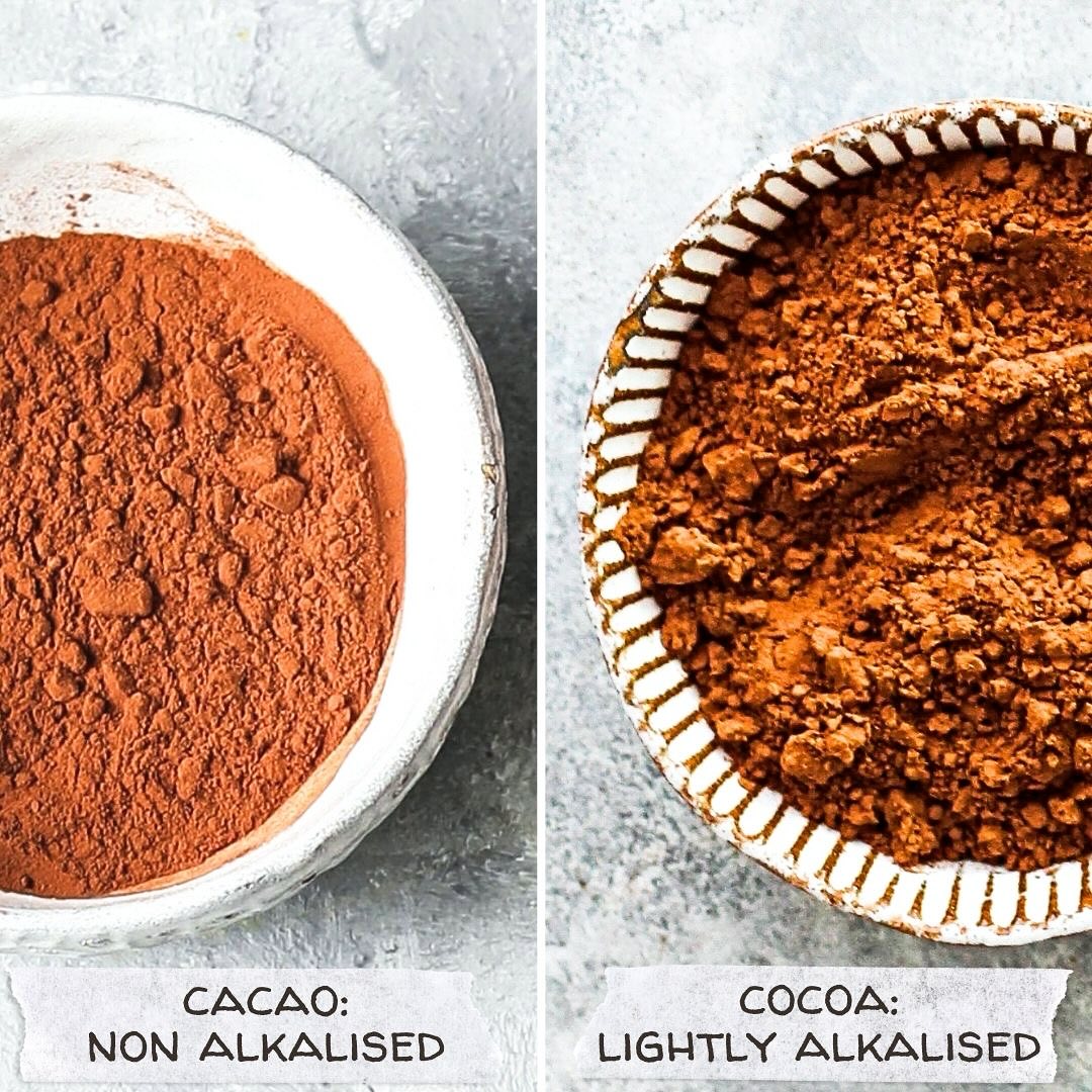 Cacao or cocoa? Let’s unveil the nuances between these two essential ingredients! 

 Cacao = unadulterated nutrient powerhouse, where purity meets potency! @foodthoughtsuk Organic Cacao Powder, sourced from unprocessed single-origin , fairly traded beans, is non-alkalised, preserving its natural bounty of antioxidants, minerals, and flavonoids. 

 Cocoa = irresistible, lightly processed indulgence! Food Thoughts Organic Cocoa Powder is crafted through carefully roasting and grinding single-origin, ethically sourced cacao beans. Then, it is lightly alkalised to retain its nutritional profile and become the luscious and familiar flavour synonymous with rich chocolate. ️

Whether you yearn for the raw vitality of cacao or the comforting taste of cocoa, a personalised chocolate experience awaits! Explore more on our blog (link in bio or visit www.foodthoughts.co.uk/difference-between-cocoa-and-cacao)